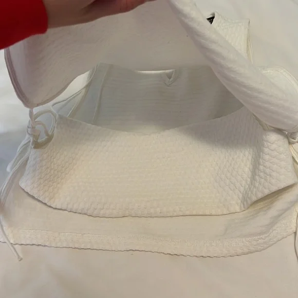 Zara White Crop Top with Built in Bra size M - Picture 5 of 9